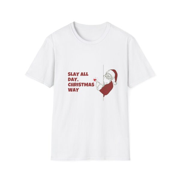 Santa Claus Merry Christmas Unisex Softstyle T-Shirt, Holiday Season Top, Festive Tee Shirt, Xmas Gift Idea, Christmas Apparel - Image 3